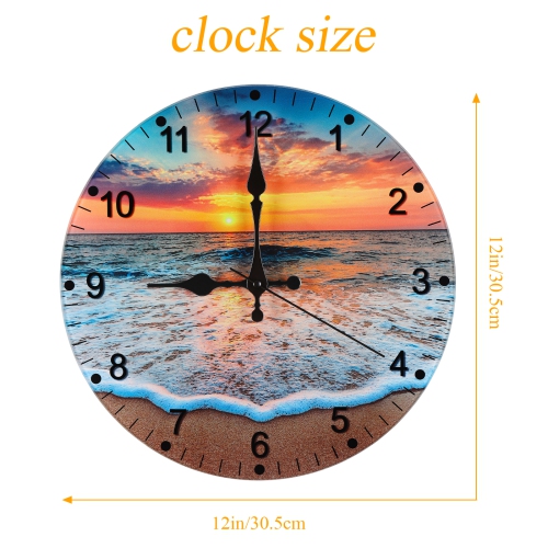 Glass Panel Sunny Beach Wall Clock