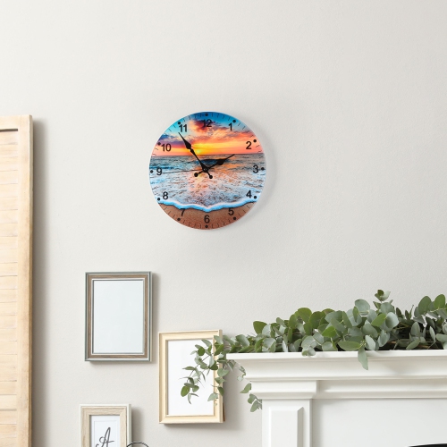 Glass Panel Sunny Beach Wall Clock