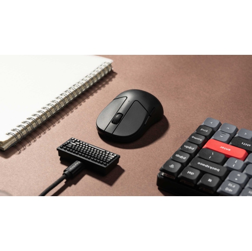 Keychron M4 Super Mini Wireless Mouse - Tri Connection 2.4 GHz/Bluetooth 5.1/USB-C, Ultra-Light 35g, PAW3395 Sensor for Windows and Mac OS, Black