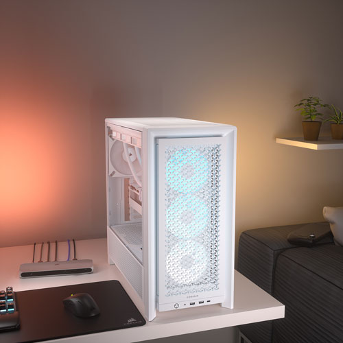 Tour d'ordinateur mi-hauteur ATX 4000D ARGB Frame de Corsair - Blanc