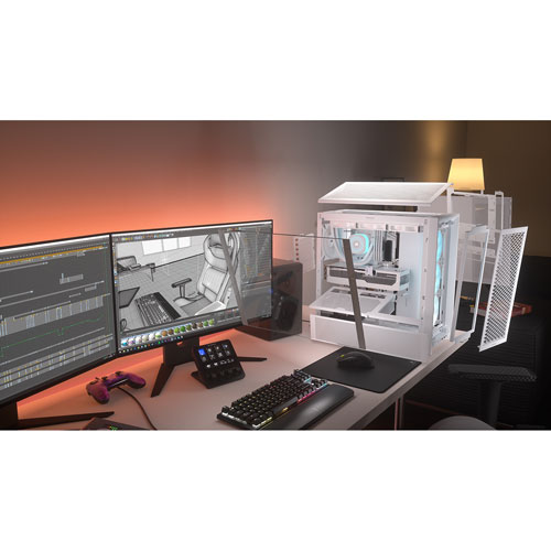Tour d'ordinateur mi-hauteur ATX 4000D ARGB Frame de Corsair - Blanc
