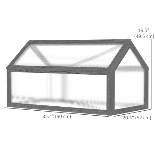 Jardinière portative en bois Outsunny Cold Frame Greenhouse Garden avec surface ouvrable pour l'intérieur et l'extérieur, fleurs, légumes, plantes,