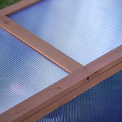 Cadre froid en bois Outsunny, couvercle supérieur ouvert et inclinable, 39 x 26 x 16 po, petite jardinière en polycarbonate pour fleurs,