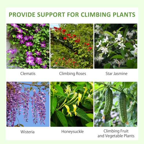 Outsunny 2 Pcs Garden Trellis for Climbing Plants, 71 x 20 in Outdoor Metal Trellis Plant Support Laces Trellises for Patio, Lawn, Backyard