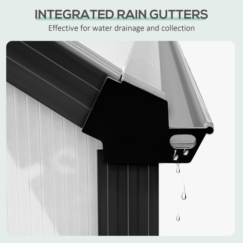 Outsunny 20' x 8' Aluminum Polycarbonate Greenhouse Walk-in Garden Greenhouse Kit with Adjustable Roof Vent, Rain Gutter and Sliding Door for Winter,