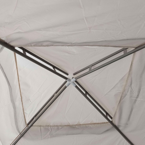 Outsunny 10' x 10' Canopy Tent, Party Tent with Mesh Netting and Double Tier Roof for Backyard, Garden, Patio, Outdoor, Cream White