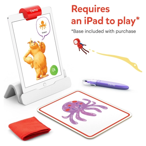 OSMO – Trousse de démarrage Monster pour iPad, 5 à 10 ans, 3 jeux éducatifs, Learn Creative Drawing, Cartoon Drawing, Jouet physique, Planche à