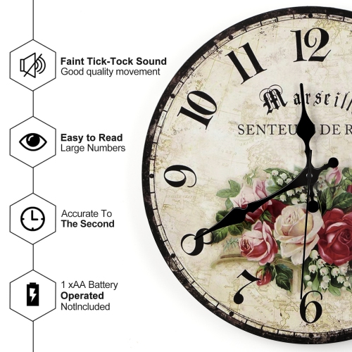 Classic Noble Rose Pattern Wall Clock