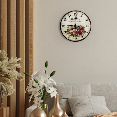 Classic Noble Rose Pattern Wall Clock