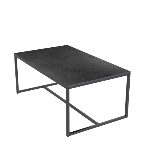 40 Inch Rectangle Heavy Duty Marble Coffee Table Modern Coffee Table Durable Waterproof Side Table with Sintered Stone-top Sturdy Metal Leg for Home