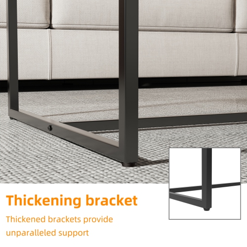 40 Inch Rectangle Heavy Duty Marble Coffee Table Modern Coffee Table Durable Waterproof Side Table with Sintered Stone-top Sturdy Metal Leg for Home