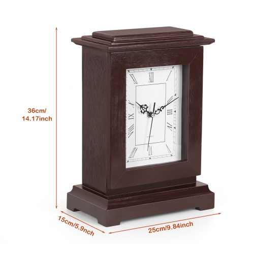 Classic Mahogany Desktop Clock with Hidden Storage Space
