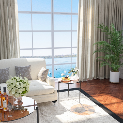 Modern Glass Coffee Table:Round Sofa Side Table Tempered Glass Top Decorative Center Table with Black Metal Legs Stand for Living Room Apartment