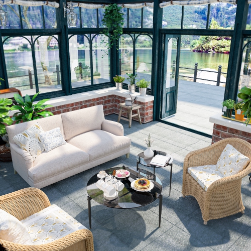 Modern Glass Coffee Table:Round Sofa Side Table Tempered Glass Top Decorative Center Table with Black Metal Legs Stand for Living Room Apartment