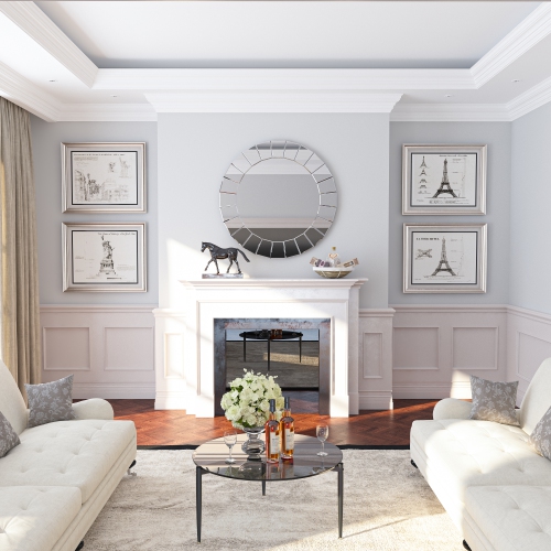 Modern Glass Coffee Table:Round Sofa Side Table Tempered Glass Top Decorative Center Table with Black Metal Legs Stand for Living Room Apartment