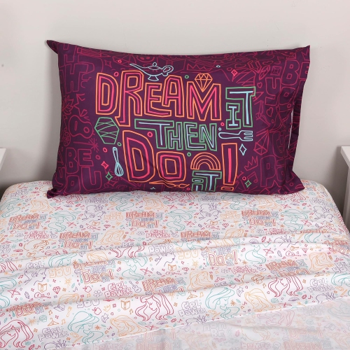 Ensemble de draps 3 pièces pour lit simple Princesses de Disney pour enfants – Drap plat, drap-housse et taie d'oreiller