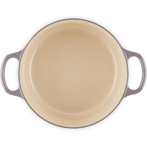 Le Creuset LS2501-227FSS Signature Enameled Cast Iron Round French Oven, 3 1/2 Quart, Oyster