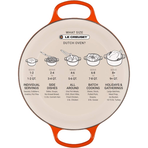 Le Creuset LS2501-227FSS Signature Enameled Cast Iron Round French Oven, 3 1/2 Quart, Oyster