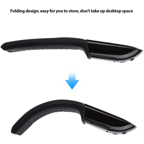 2.4G Mouse 1600DPI Ergonomic Foldable Optical Touch Mouse with USB Receiver Suitable for PC Laptop for Notebook