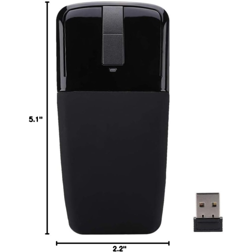 2.4G Mouse 1600DPI Ergonomic Foldable Optical Touch Mouse with USB Receiver Suitable for PC Laptop for Notebook