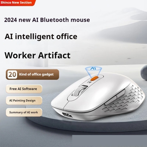 Bluetooth Intelligent Wireless Mouse Multilingual Ai Writing Ai Creation Ai Drawing Rechargeable Long-Lasting Battery Life(White)