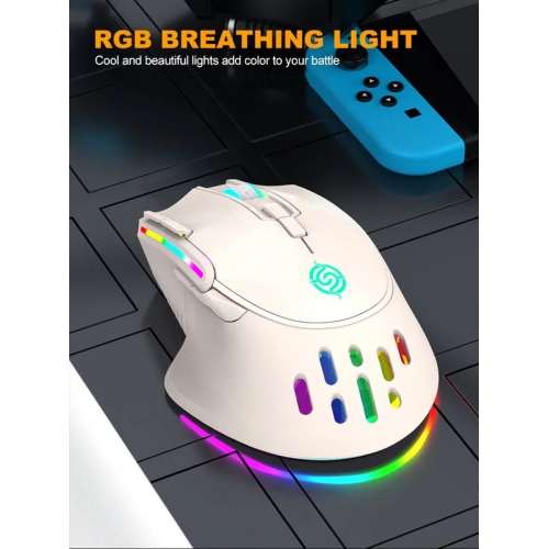 RGB Rechargeable Wireless Gaming Mouse Esports Colorful Desktop Computer Notebook Office Gaming Accesories Mouse(Black)