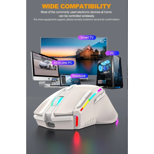 RGB Rechargeable Wireless Gaming Mouse Esports Colorful Desktop Computer Notebook Office Gaming Accesories Mouse(Black)