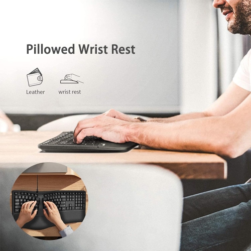 Curved Wired Keyboard, K9 Ergonomic Wired Keyboard, 110 Keys with Number Mute Keyboard for PC/Desktop/Laptop/Windows/PC Mac/Business Office