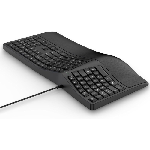 Curved Wired Keyboard, K9 Ergonomic Wired Keyboard, 110 Keys with Number Mute Keyboard for PC/Desktop/Laptop/Windows/PC Mac/Business Office
