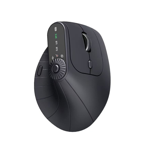 Ergonomic Vertical Mouse, Wireless Optical Bluetooth Mouse - Dual Mode Connectivity BT5.0+BT5.0+2.4GHz Up to 3 Devices, Adjustable DPI & 8 Function