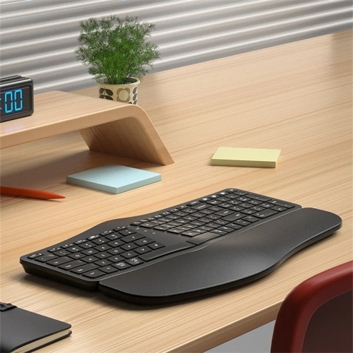 Backlit Wireless Ergonomic Keyboard Wireless Split Keyboard 2.4G Bluetooth Keyboard Set with Scissor Switch and Palm Rest