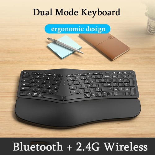 Backlit Wireless Ergonomic Keyboard Wireless Split Keyboard 2.4G Bluetooth Keyboard Set with Scissor Switch and Palm Rest