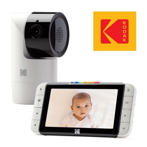 Kodak Cherish C525 WiFi Video Baby Monitor with Full Room View, Parent Unit for Constant Monitoring and App Quick Check-ins