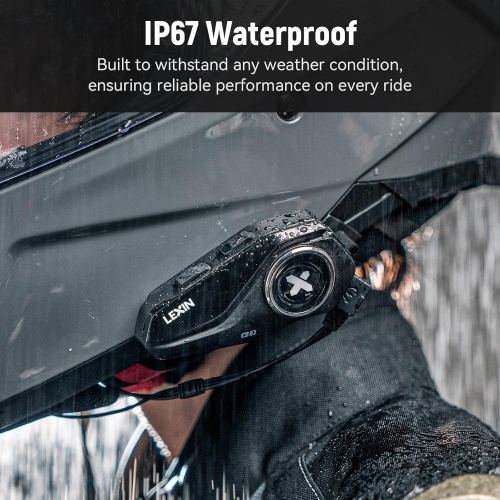 LEXIN G1 Motorcycle Bluetooth Headset with 2 Type Mics, Waterproof and Hands-Free Call/Music by LEXIN - Open Box condition - Image 5