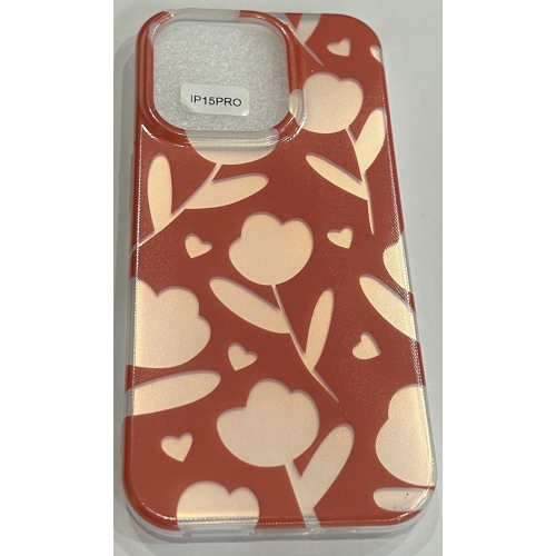 iPhone 15 Pro Case Clear with Design Embossed Floral Pattern Soft TPU Bumper Slim Protective 6.7 Inch