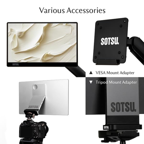 SOTSU FlipAction Go 14" Portable Monitor, Robust but Lightweight, Tempered Glass, 1080p, 400 Nits, 99% sRGB, 5W, Super Versatile, USB-C or Mini-HDMI