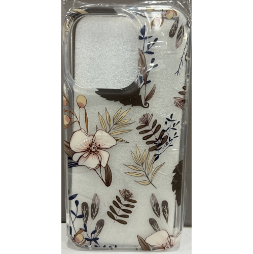 iPhone 14 Pro, Clear Floral Flower Pattern Print Design Flexible TPU Shockproof Cover for Women Girls,Flower Protective Phone Case