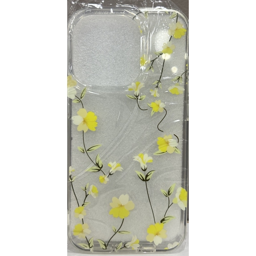 iPhone 14 Pro, Clear Floral Flower Pattern Print Design Flexible TPU Shockproof Cover for Women Girls,Flower Protective Phone Case