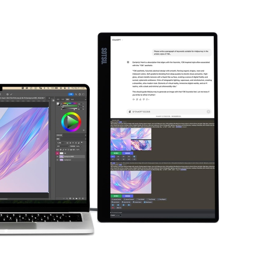 SOTSU – Moniteur portatif FlipAction Go de 14 po, robuste mais léger, verre trempé, 1080p, 400 nits, 99 % sRVB, 5 W, très polyvalent, USB-C