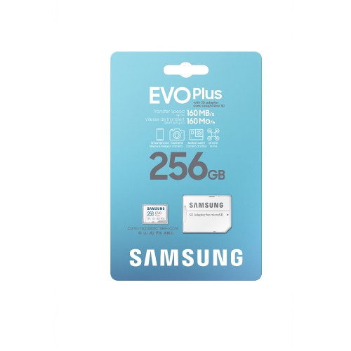SAMSUNG  Refurbished (Good) Evo Plus + Adapter 256GB 160Mb/s Microsdxc Memory Card Mb-Mc256Sa/ca