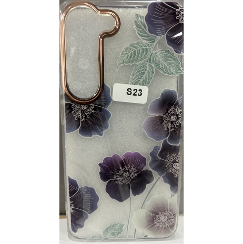 Samsung Galaxy S23, Clear Floral Flower Pattern Print Design Flexible TPU Shockproof Cover for Women Girls,Flower Protective Phone Case