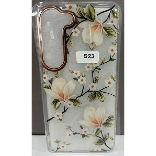 Samsung Galaxy S23, Clear Floral Flower Pattern Print Design Flexible TPU Shockproof Cover for Women Girls,Flower Protective Phone Case