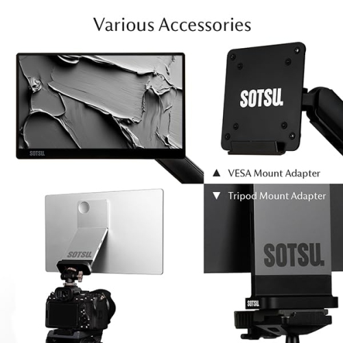 SOTSU FlipAction Go 14" Portable Monitor, Robust but Lightweight, Tempered Glass, 1080p, 400 Nits, 99% sRGB, 5W, Super Versatile, USB-C or Mini-HDMI