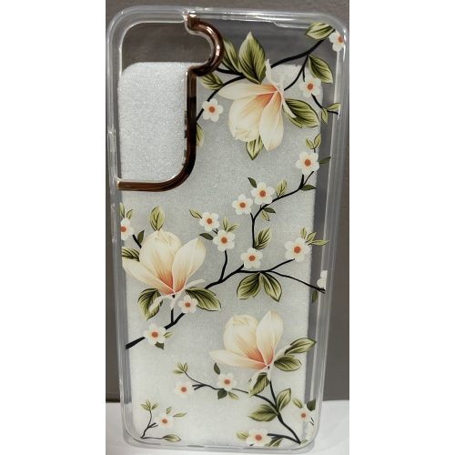 Samsung Galaxy S22 Plus, transparent floral motif imprimé floral, étui souple en TPUR antichoc pour femmes, étui protecteur fleur pour téléphone