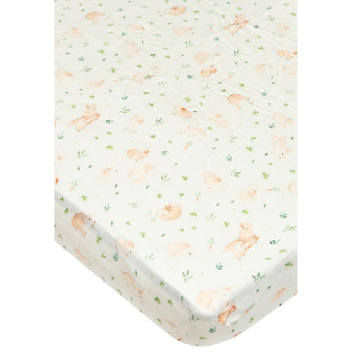 Loulou Lollipop Muslin Sheet - Crib - Bunny Meadow
