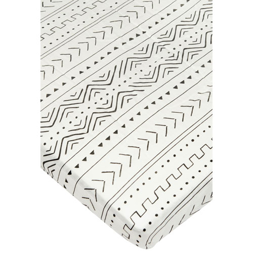 Loulou Lollipop Muslin Sheet - Crib - White Mudcloth