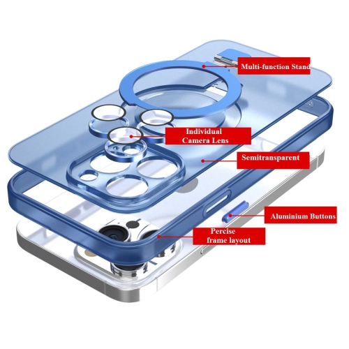 TopSave Magnetic Ring Stand [Compatible with Magsafe]Translucent Back Slim Phone Case For iPhone 16 Pro Max 6.9", White