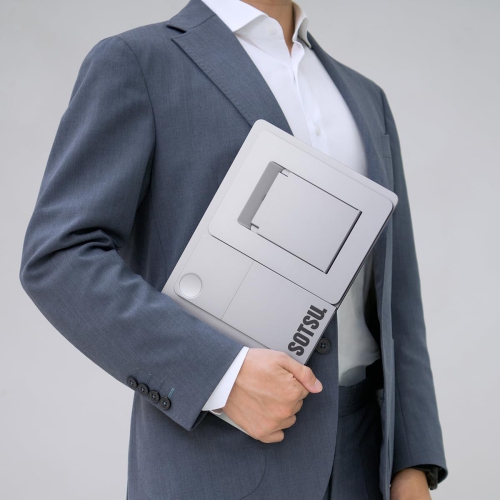 SOTSU FlipAction Touch 14" Premium Portable Monitor SFA14TCLL, FHD IPS Pivoting Dual Laptop Screen, Touchscreen for Cellphone, Gaming, Chrome,