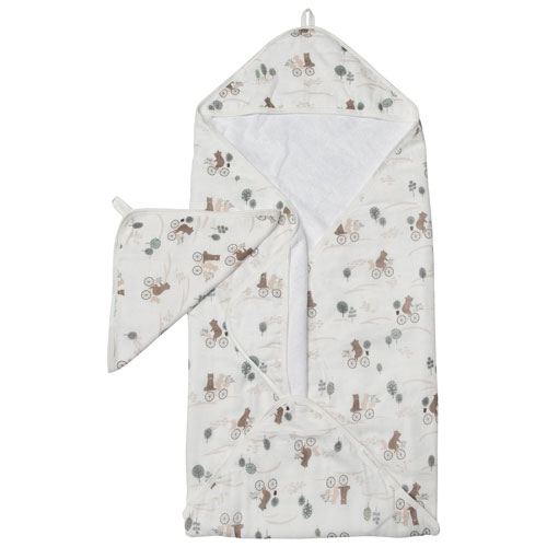 Loulou Lollipop Hooded Towel Set - Bears on Bikes