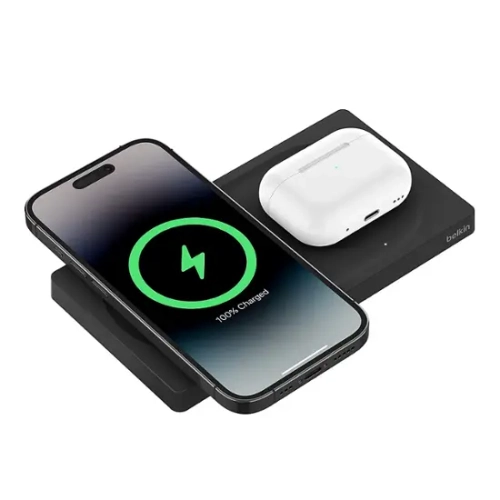 Belkin Wireless Boost Charge Pro 2 in 1 Wireless Charging Pad with Mag Safe 15W | Color: Black